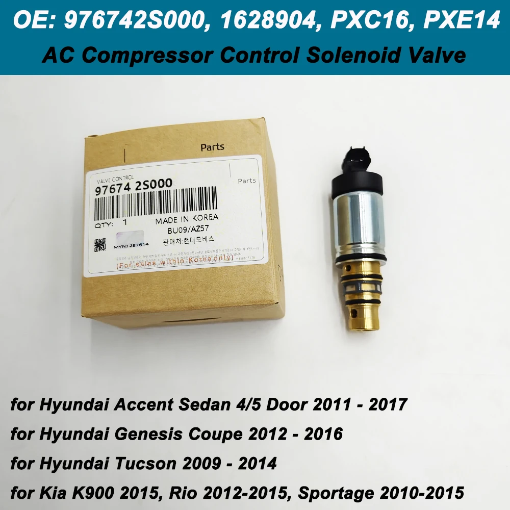 

New 97674 2S000 97674-2S000 976742S000 PXE14 PXE16 A/C Compressor Control Valve Solenoid For 2009-2017 Opel Hyundai Kia K2 RIO