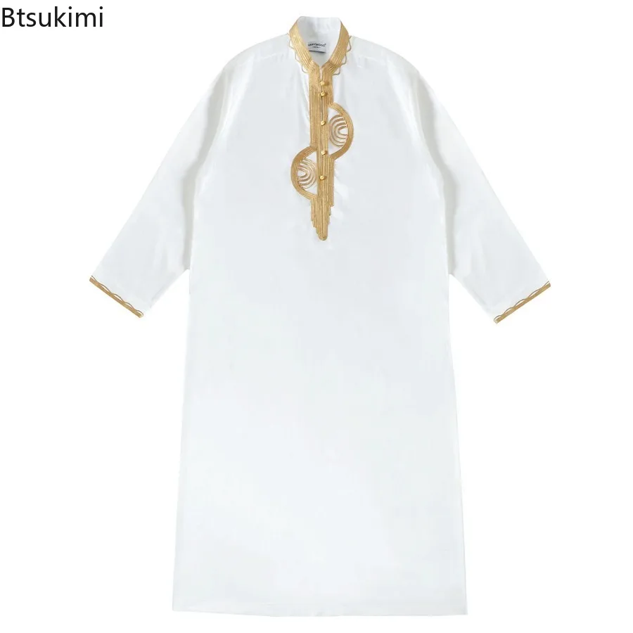 

Middle East Muslim Men Clothes Loose Kaftan Long Sleeve Robe Thobe Kurta Arab Turkish Men Dress Dubai Islam Ethnic Leisure Abaya