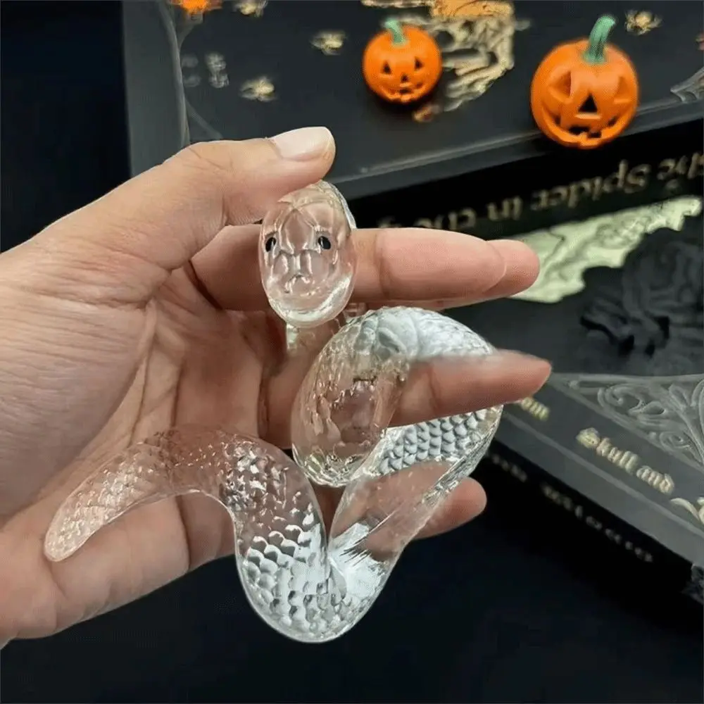 Simulation de compression de serpent transparente, ornement en forme de serpent en plastique Durable, réaliste, résiste à la déformation
