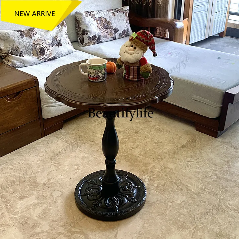 z183 American retro sofa edge few solid wood medieval furniture corner few living room coffee table French casual