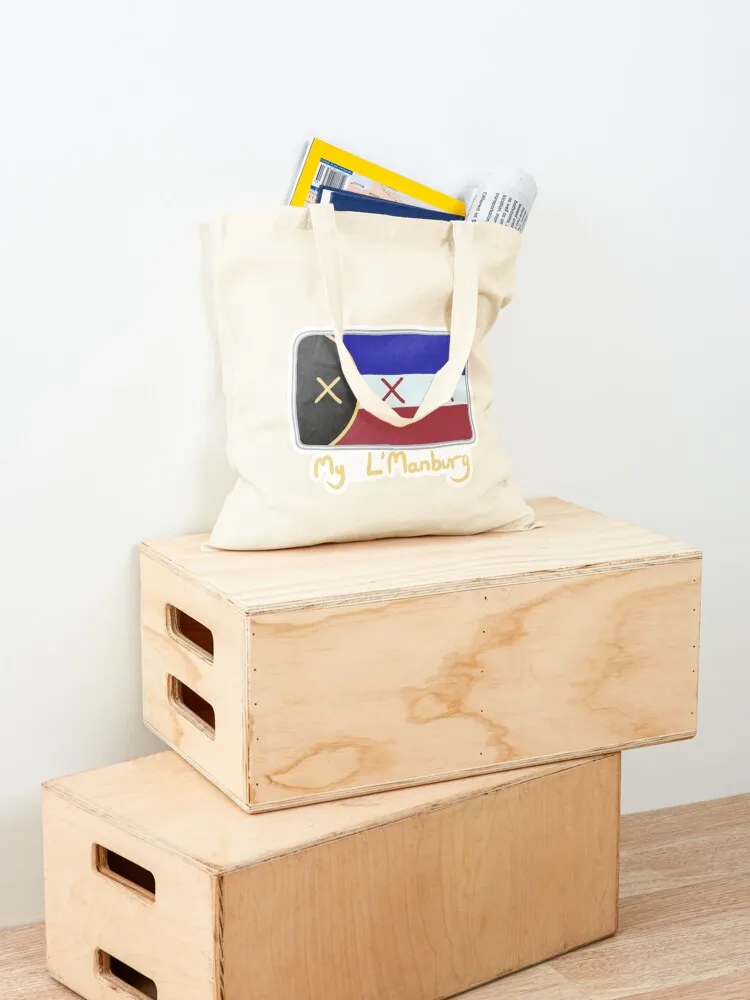 حقيبة يد بعلم L'Manburg، حقيبة يد قابلة للطي للسوبر ماركت، حقيبة قماشية