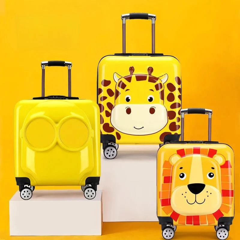 large-capacity-anti-scratch-pressure-resistant-children's-luggage-cartoon-design-18-inch-20-inch-student-travel-suitcase-unisex