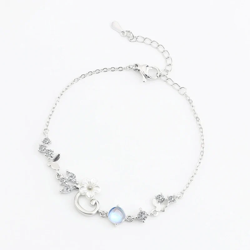 

Милый романтический браслет с бабочкой и цветком любви для женщин, элитные браслеты с лунным светом и кристаллами, модные украшения KOFSAC