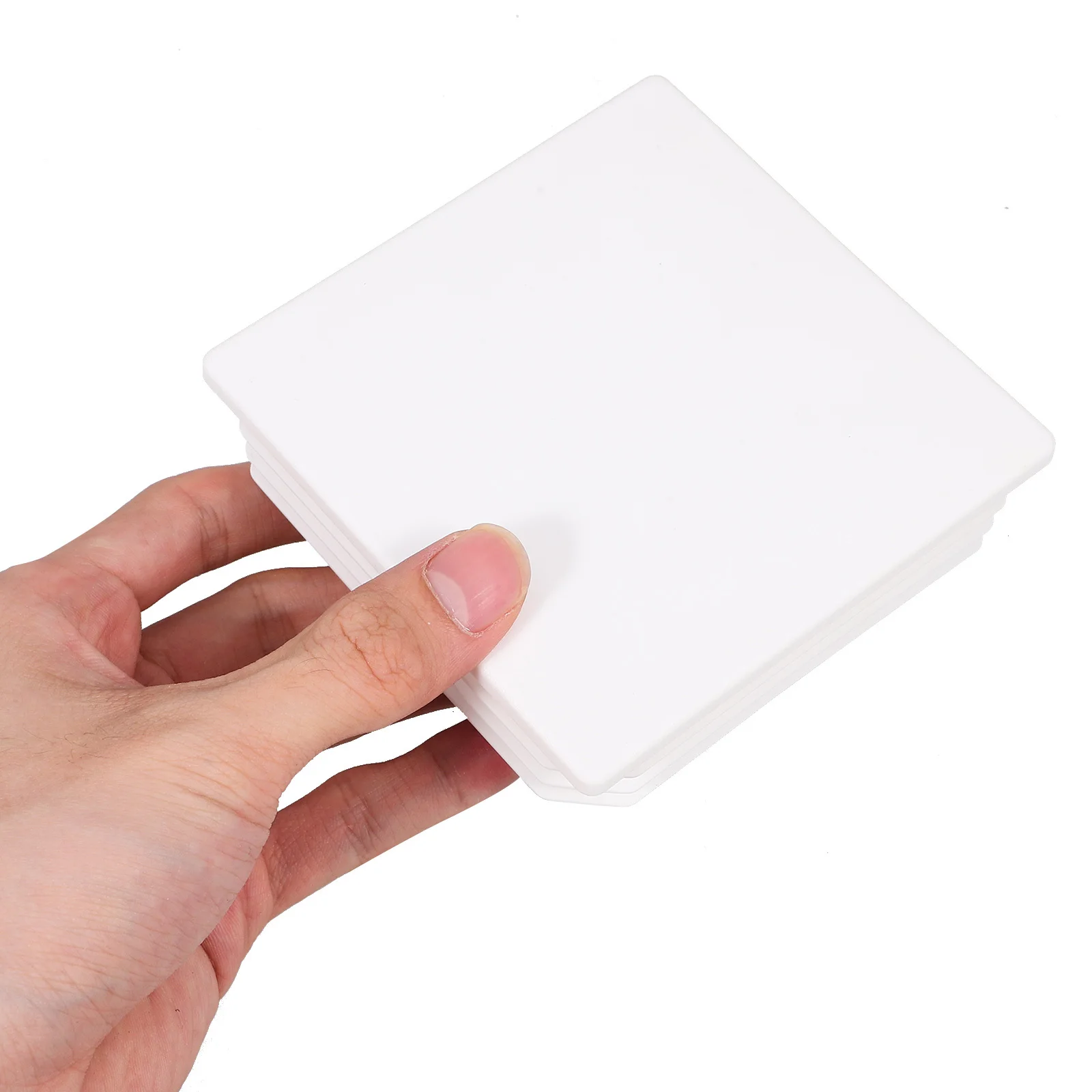 

4pcs Square Post Caps Abs Plastic Tube End Covers Dust Water Resistant Corridor Post Cover Reusable Protector Guardrail Cover