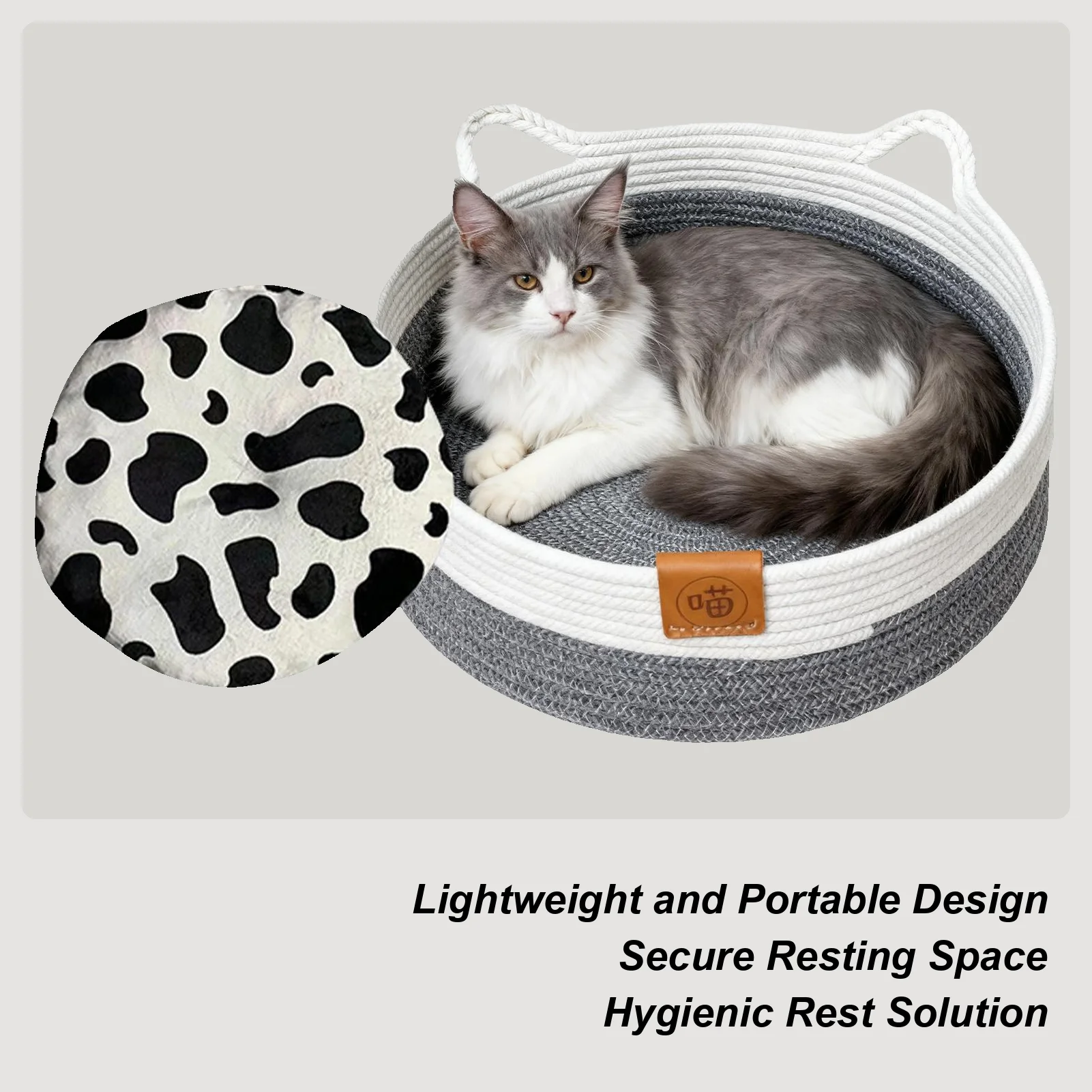 

Кровать для кошек Хлопковая веревка Товары для домашних животных с ковриком Спальная кровать для домашних животных Круглая корзина для кошек для домашних щенков Кролик Маленькая собака Домашнее животное Все