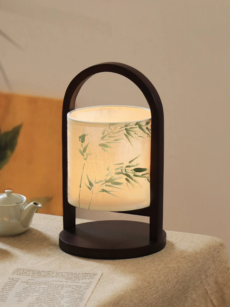 Retro desk lamp, Japanese style living room, bedroom, bedside, Chinese style Zen tea room, Chinese style hand-painted