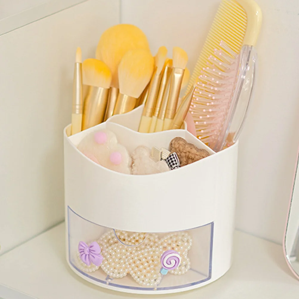 

Rotating Organizer Pen Holder Storage Box Holders Brush Organiser White Office