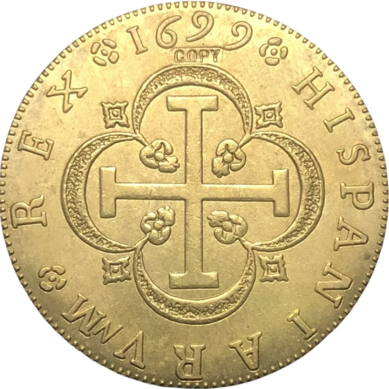 1699 Spain 8 Escudos - Carlos II Seville Gold Copy Coin