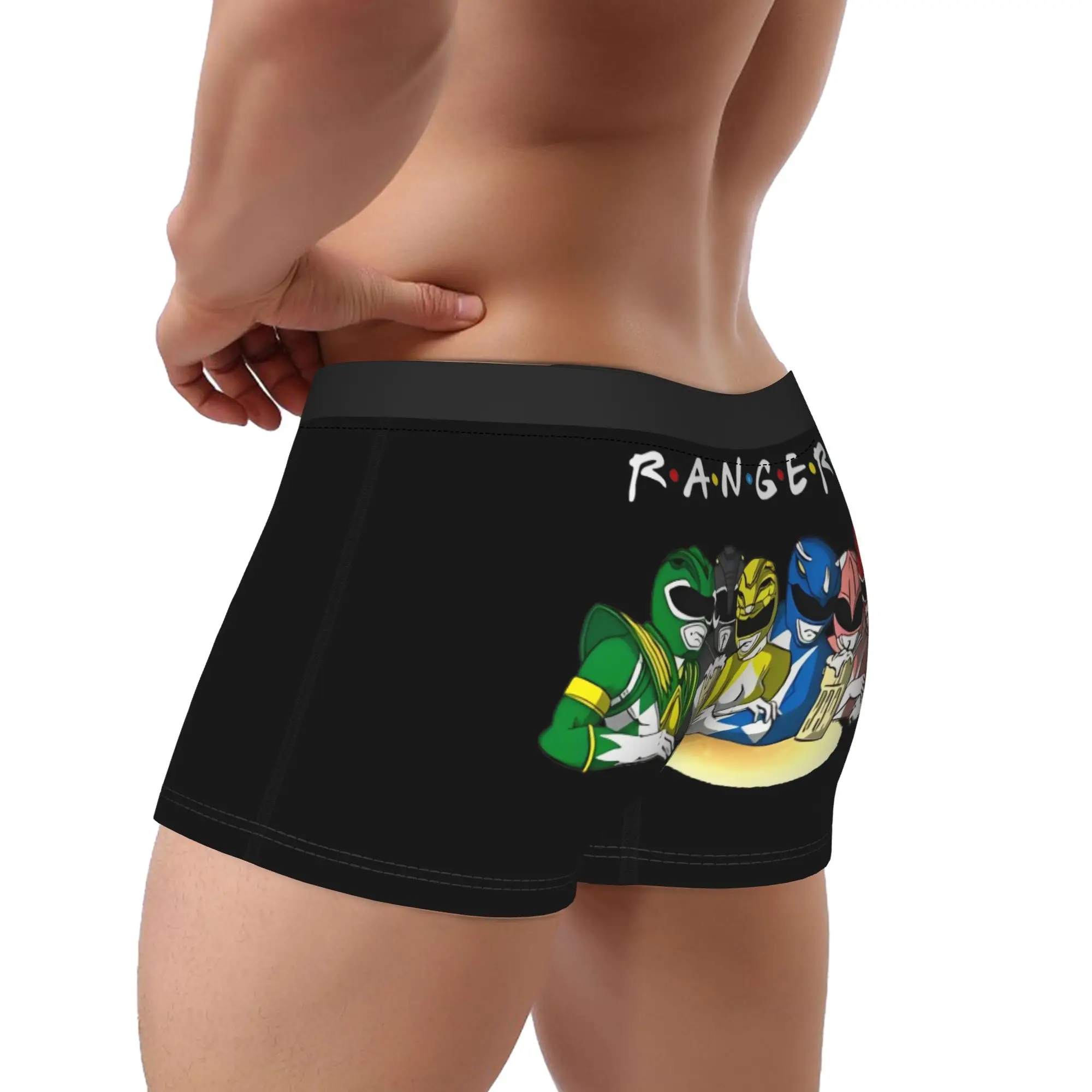Men Boxer Briefs Shorts Panties FUNNY Power Rangers FRIENDS  Soft Underwear  Male Humor Plus Size Underpants