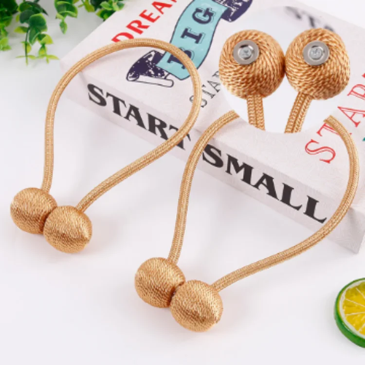 

2Pcs Magnetic Ball Curtain Tiebacks Tie Rope Accessory Rods Accessoires Backs Holdbacks Buckle Clips Hook Holder Home Decor