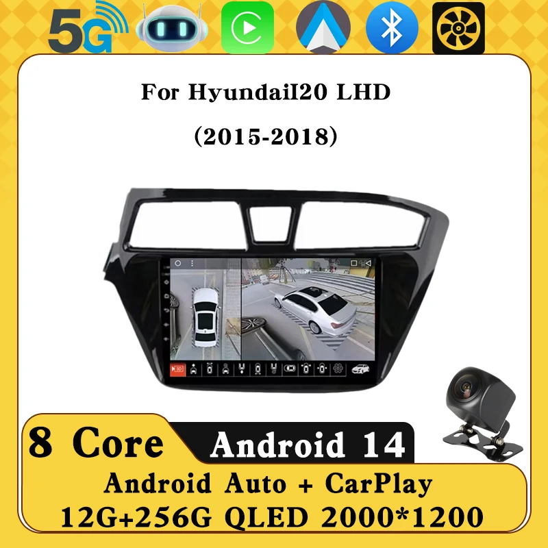 

Android 14 Carplay Car Radio For Hyundai I20 LHD 2015 2016 2017 2018 Navigation GPS Multimedia Player WiFi+4G Auto stereo BT DSP