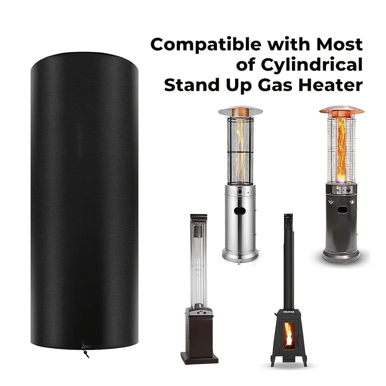 1 Piece Dust Cover for Round Three-dimensional Cylinder Heater, Patio Protection Heater Cover, Usable All Year Round