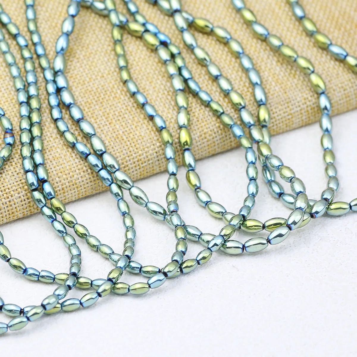 6/8MM 43-57 stücke Natürliche Stein Körner Form Überzug Grün Hämatit Spacer Lose Perlen Für DIY schmuck Machen Armband Zubehör