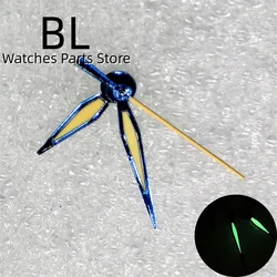 BLIGER Green Luminous Pilot Watch Hands Blue Edge Yellow Painting FIT NH35 NH36 Automatic  Movement Replace Watch Needles