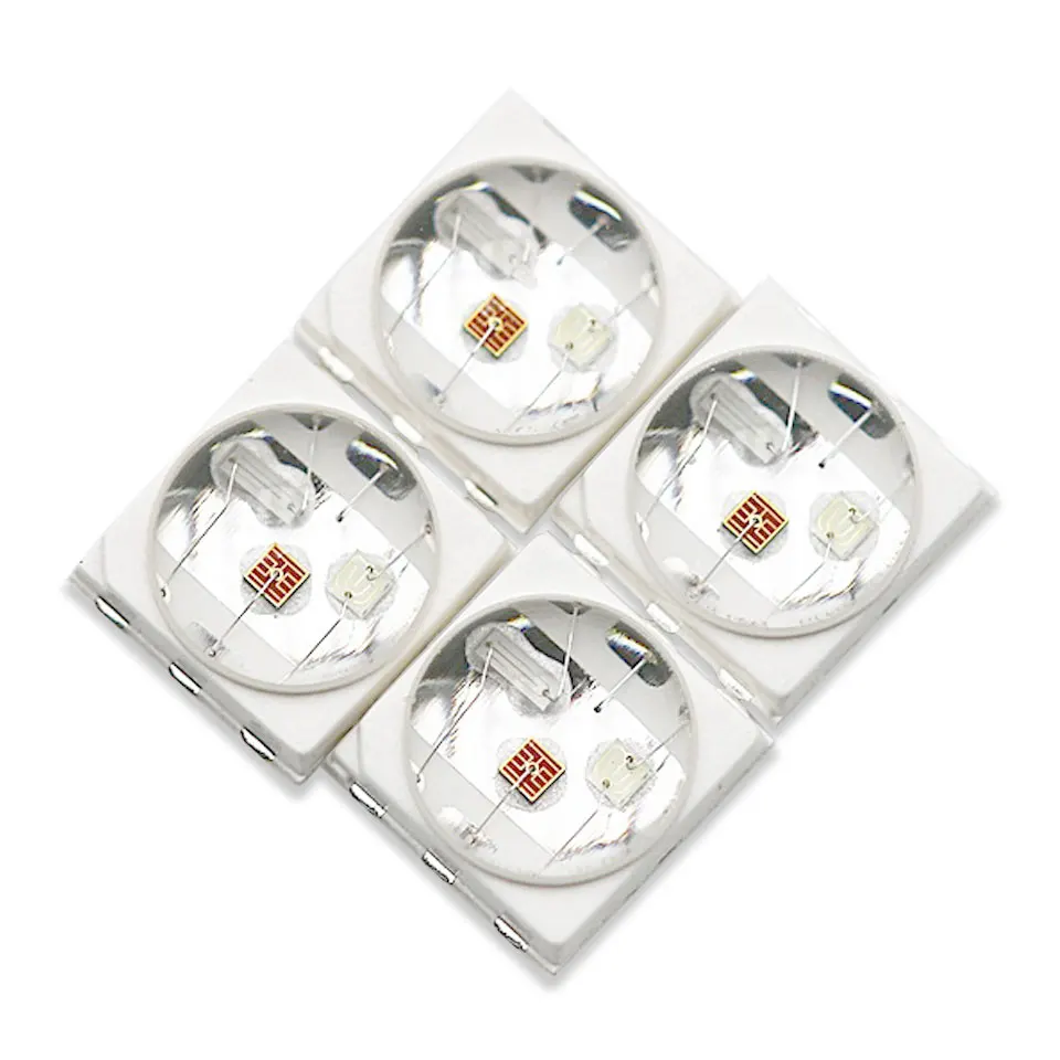 50Pcs High Power 1.5W RGB LED Chip 3535 SMD Beads Red Green Blue Diodes Convex Silicone Lens Colorful Light Sourse Stage Light