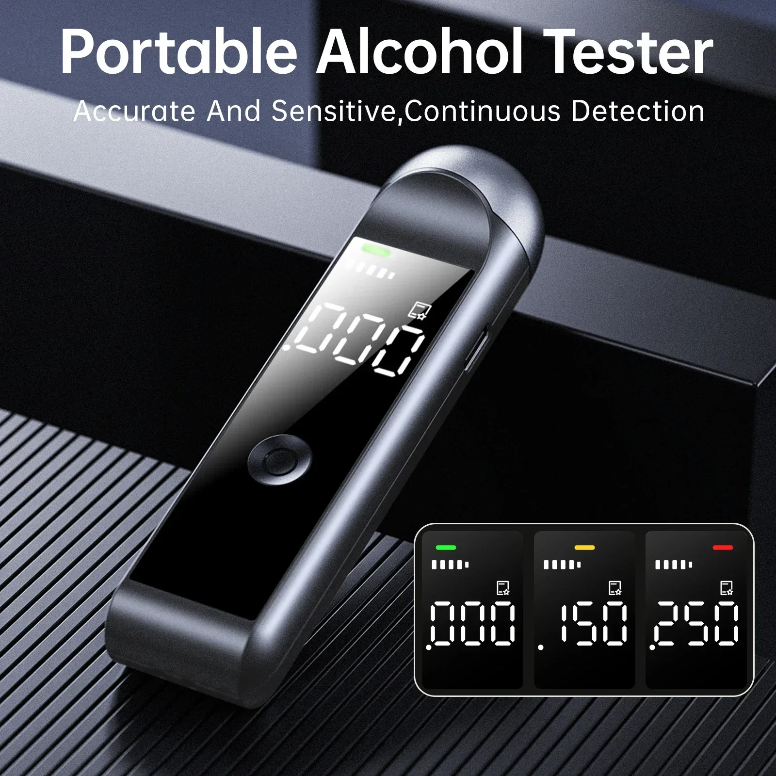 Alcohol Detection Portable, Personal Alcohol Analyzer, Digital Rechargeable Breathalyzer Alcohol Testing Tool