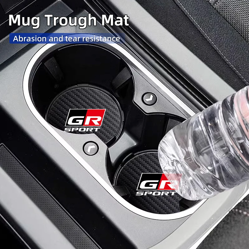

Car Carbon Water Coaster Console Drink Mug Non-Slip Mat Mute Pad For Toyota GR Yaris Corolla Prius Auris CHR Land Cruiser RAV4 C