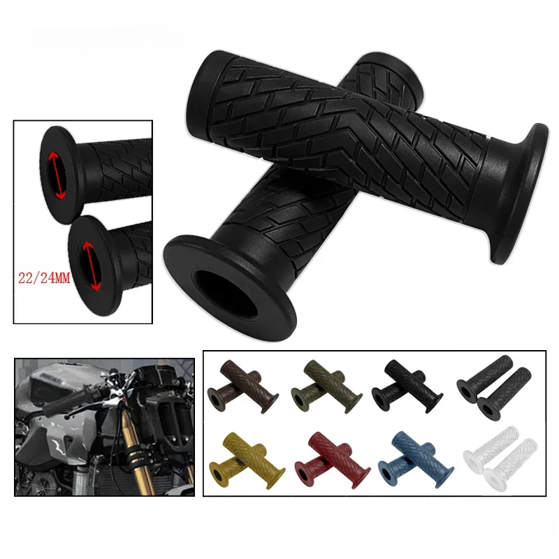 

22mm Motorcycle Handlebar Cover TPU Retro Retro Modified Grip Ends Plus Universal For Motorcycle Bike Cafe Racer Styling
