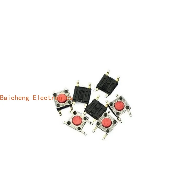 100PCS SMT 4-pin 6 * 6 * 4.3 touch micro button switch button triggers reset red head