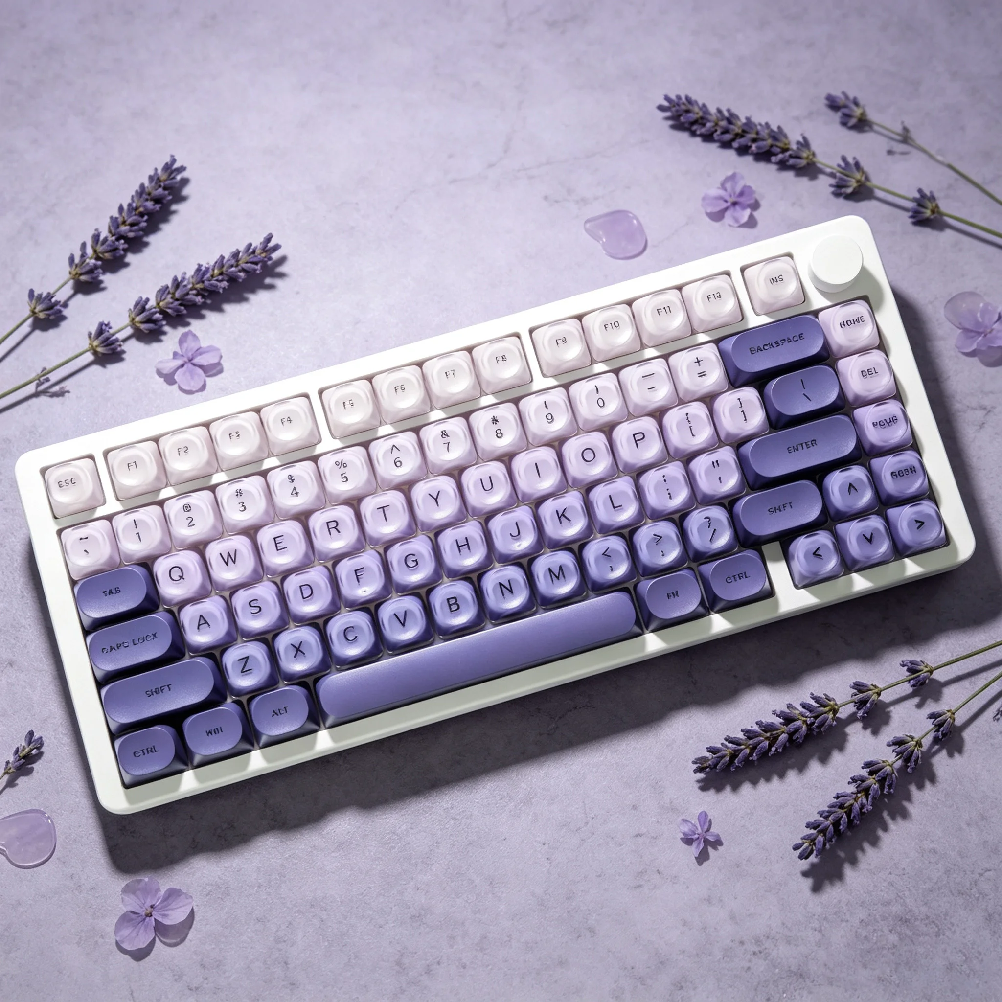 Gradient Purple Black Pink Crystal Keycaps Custom DIY for Gaming Mechanical Keyboard PBT Key Caps Set for Keyboard 68 70 80 90 view 4
