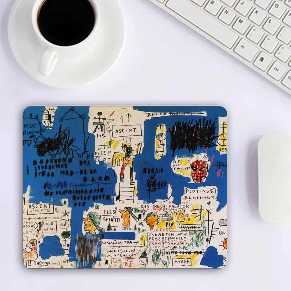 Jean-Michel B-Basquiat Mousepad Mousepad Game Pc Accessories Overlock MouseMat Computer Desk Mat