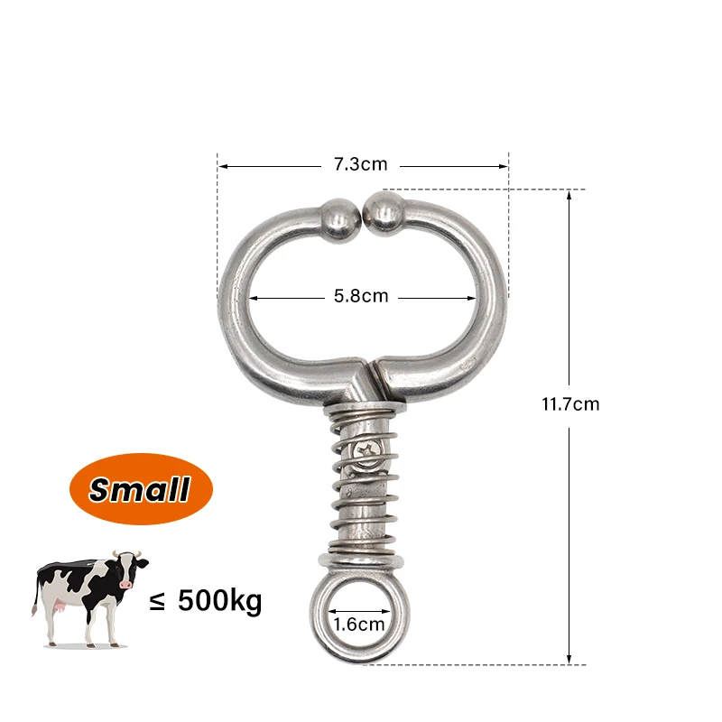 Stainless Steel Automatic Cow Spring Nose Pliers Cattle Nose Plier Nose Clamp Traction Cattle Rings Livestock Farm Animals Tools