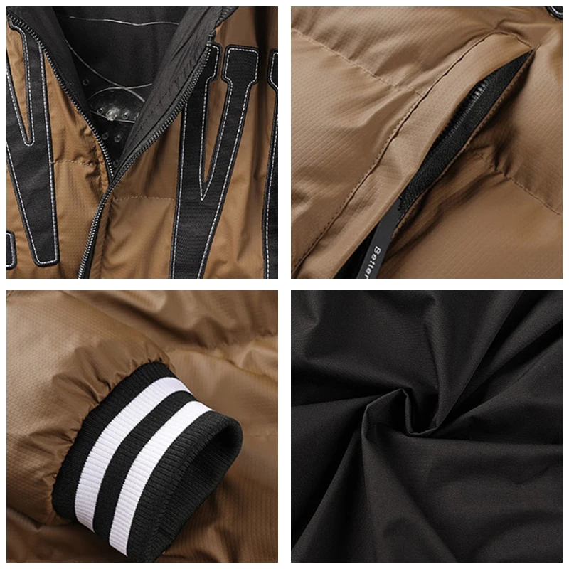 Cappello rimovibile casual da uomo all'aperto Mantieni caldo Parka Cappotto da indossare su due lati di nuova moda Comfort invernale Ispessimento Stampa Top da uomo