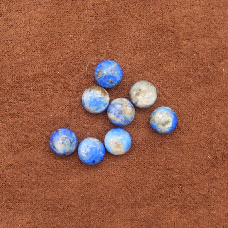 

9 шт., круглые кабошоны из натурального лазурита 7x7x4 мм, темно-синие драгоценные камни с пиритовой матрицей для изготовления ювелирных изделий и поделок, 2,7 г