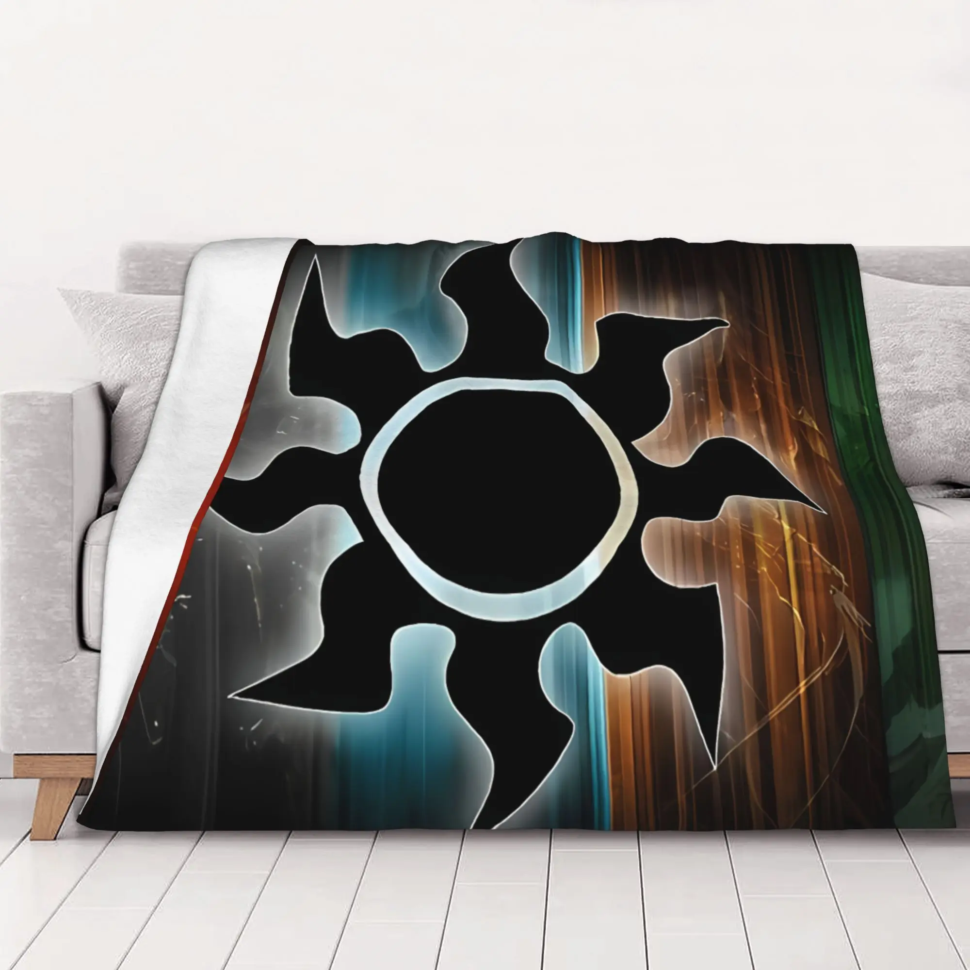 1PC Colorful Circular Totems MTG Home Room Decorations Winter Blankets For Adults Bedding Home Interior Sofa Knee