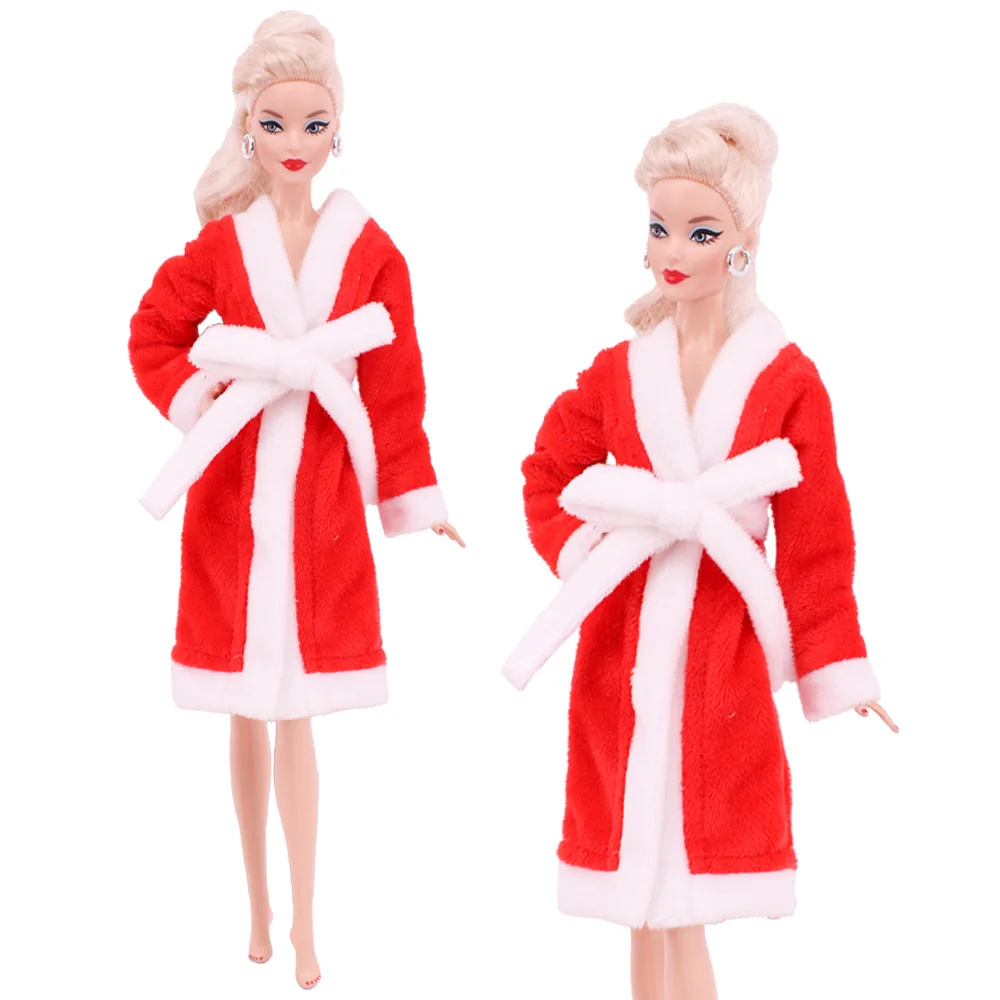 Barbies Doll Clothes Color Plush Pajamas Bathrobe Cotton Sweater Hoodie For 30cm Barbies&BJD&Blythe Doll Girl Toys Accessories