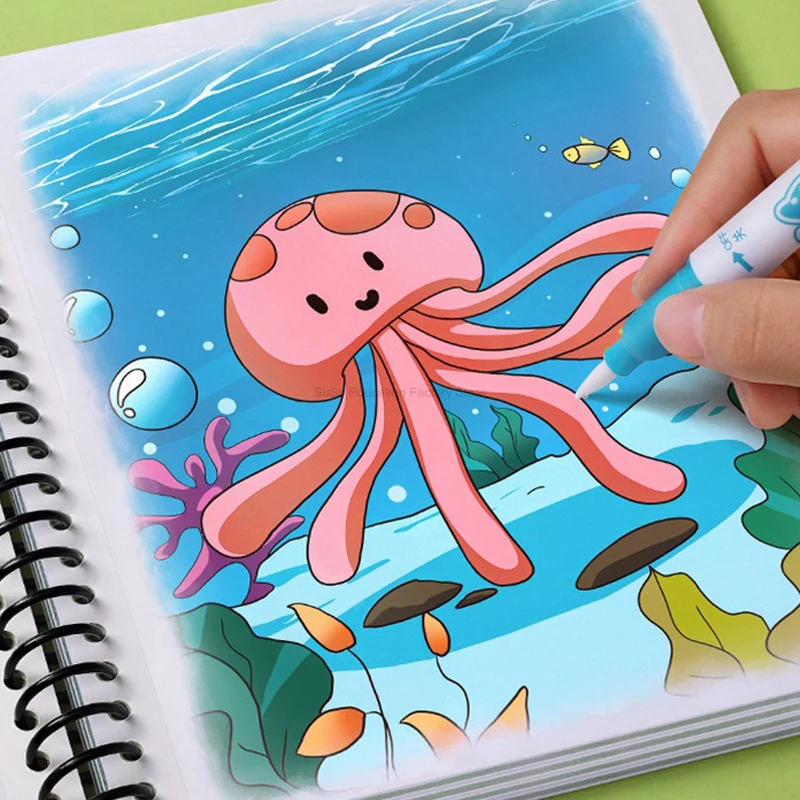 Reusable Graffiti Water Drawing Children's Magical Water Drawing Notebook Notebook Water Pen Coloring Drawing Set