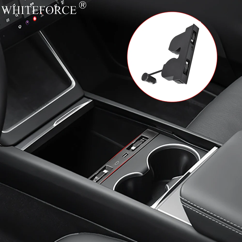 

For Tesla Model Y Juniper 2025 Fast Charger USB Shunt HUB Intelligent Docking Station Model 3 Highland Sunken Powered Splitter