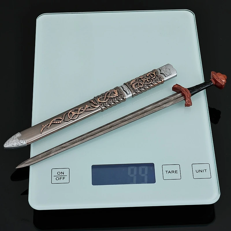 Espadas antiguas chinas de 22 CM, espada Wei Jing, modelo artesanal de Metal, adornos de escritorio coleccionables, regalo de cumpleaños creativo para novio