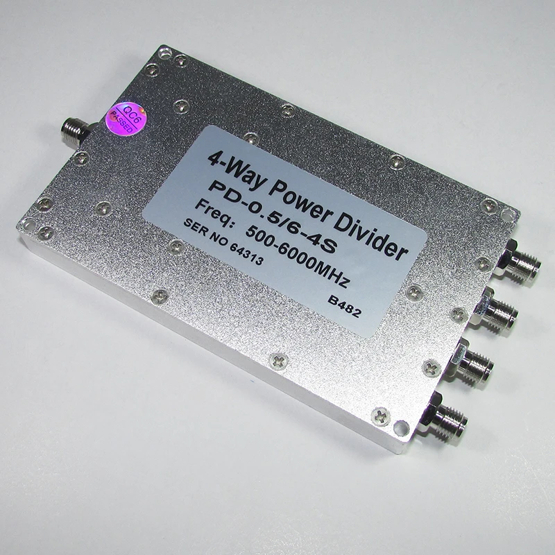 

PD-0.5/6-4S 0.5-6GHz 30W SMA RF Microwave One Split Four Broadband Power Divider 4-way Power Divider