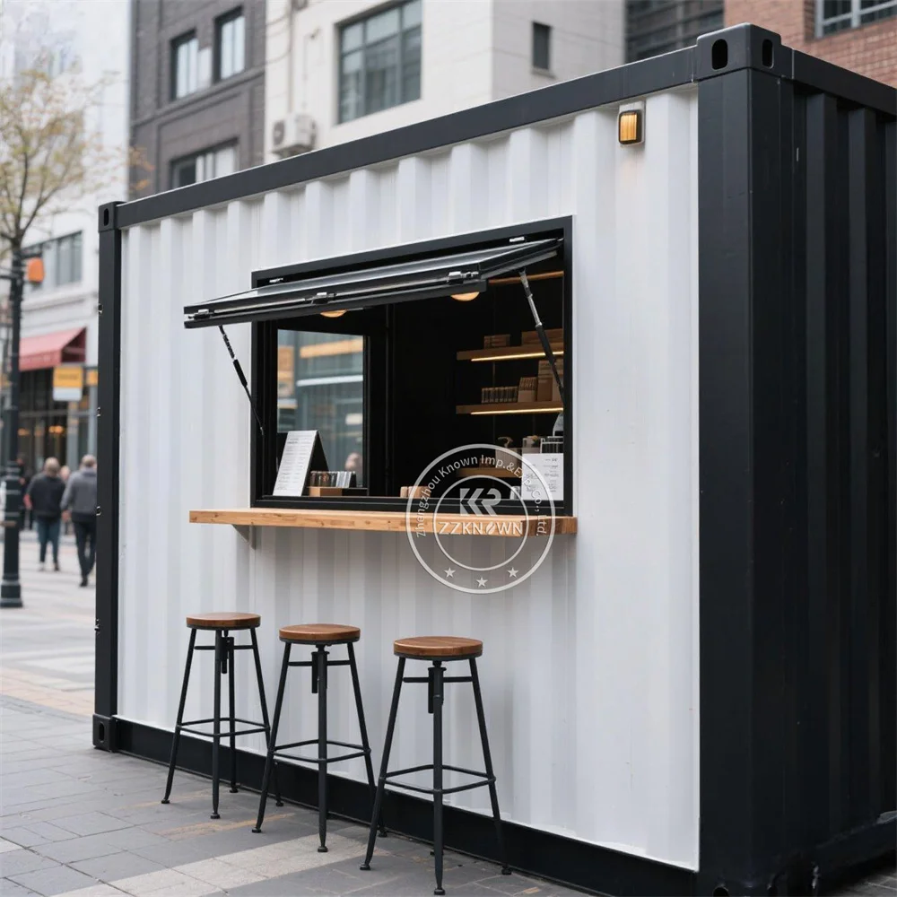 

Mobile Shipping Container Home Bar Coffee Kiosk Prefabricated Restaurant Shop Street Food Kiosk Container For Sale