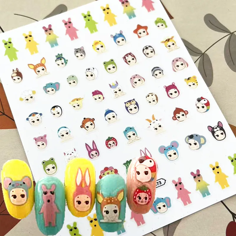 Newest Cartoon Apple 3D Self Adhesive Back Glue Decal Slider DIY Decoration Tool Nail Sticker TSC 473