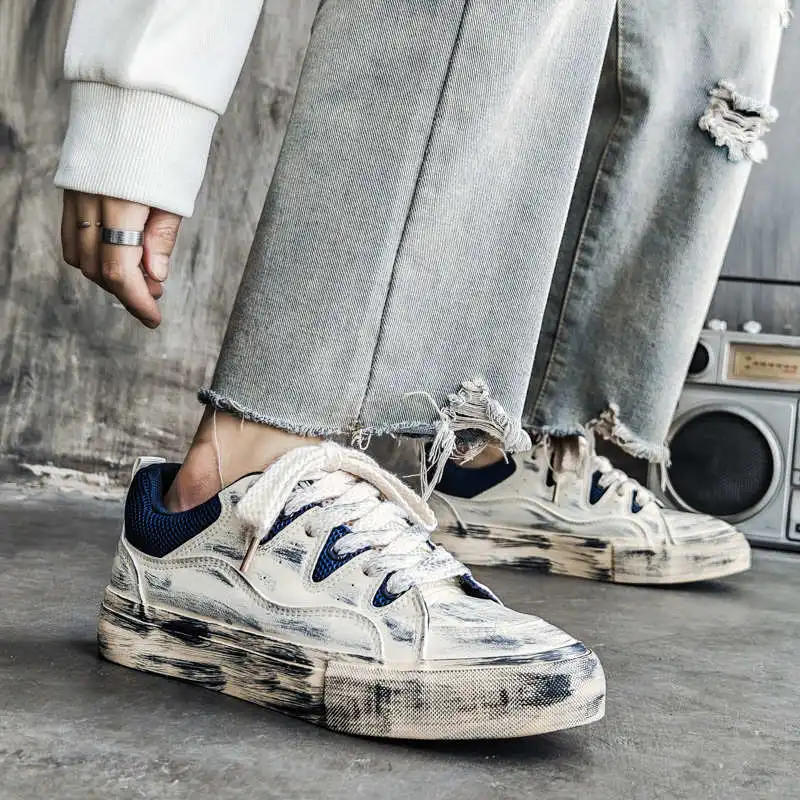 

Мужская обувь на шнуровке, обувь для скейтбординга, противоскользящая, износостойкая, дышащая, универсальная, универсальная повседневная обувь на четыре сезона