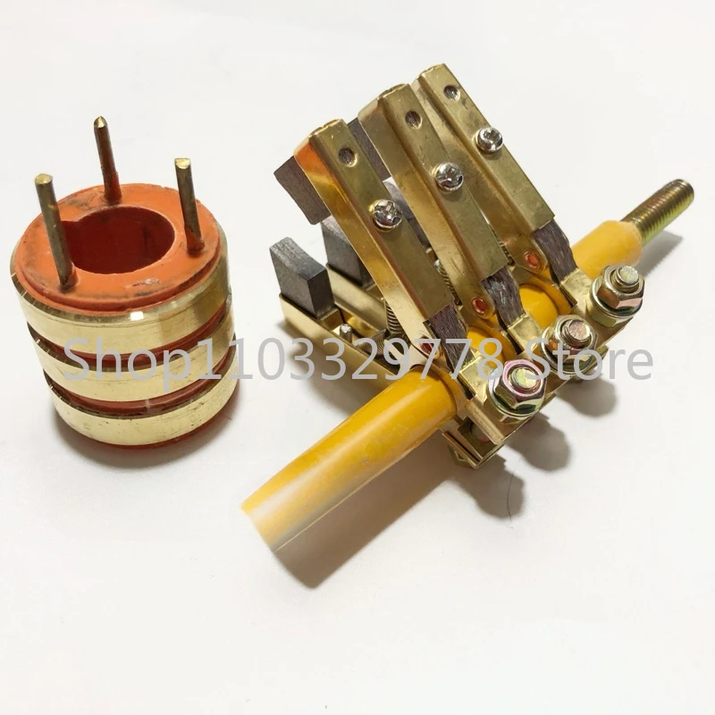 Copper  Slip Ring Conductive Ring 3-Way 20*38*38 Carbon Brush 6*12 Herringbone Carbon Brush Holder