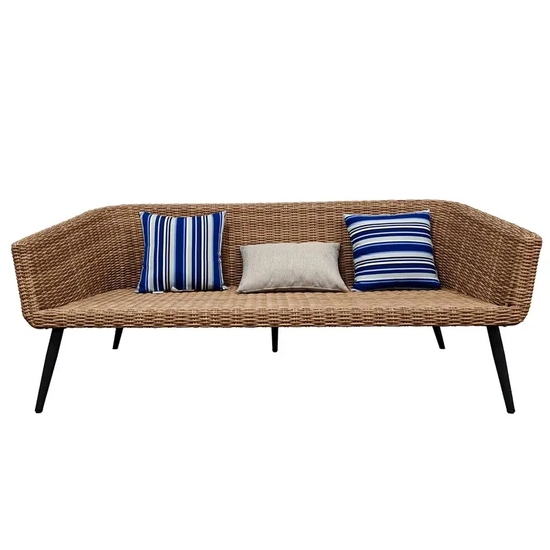 Nordic Rattan Outdoor Sofa Set with Small Coffee Table for Villa Courtyard Balcony Living Room Customizable Patio Furniture