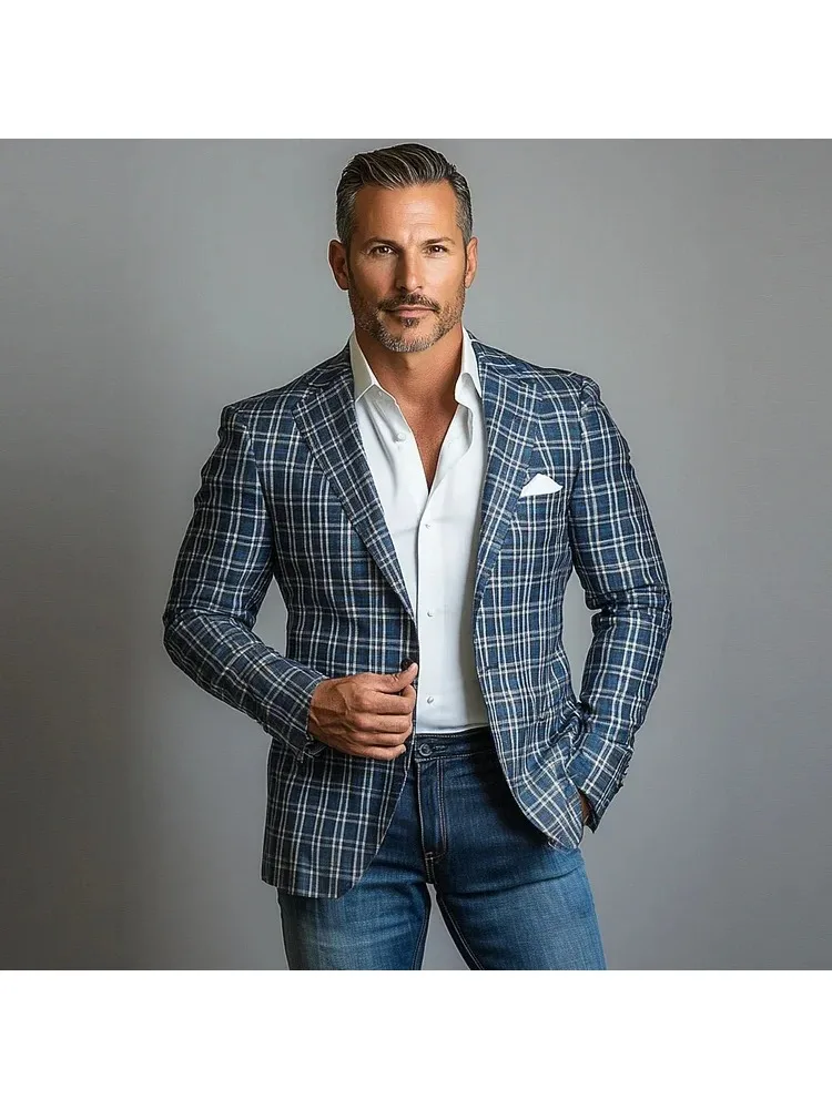 

Men's Suit Jacket Casual Lapel Long Sleeve Blazer Trendy Formal Business Outwear Smart Wedding Party Office Fashion Blazer