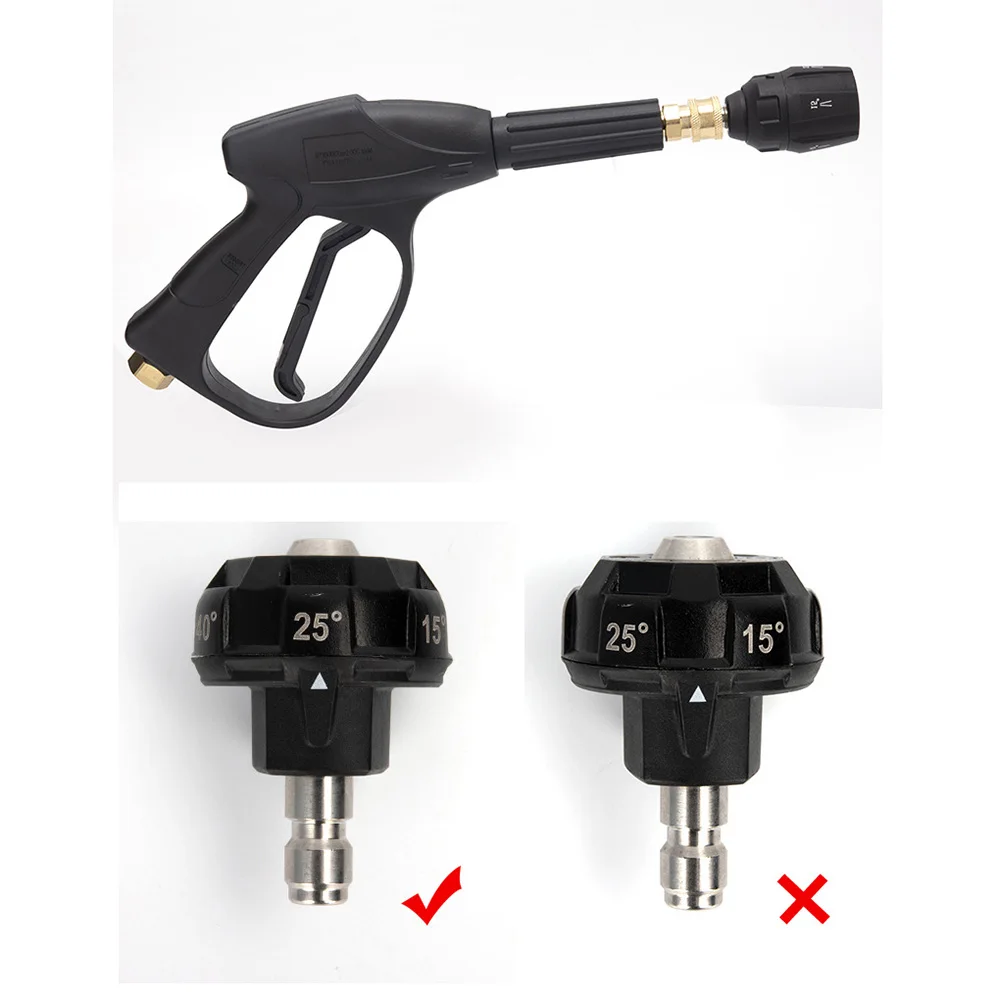 Washing Nozzle Nozzle For Car/garden/yard Cheaning Accessories 1/4 160BAR 1Pc Black Stainless Steel High-quality