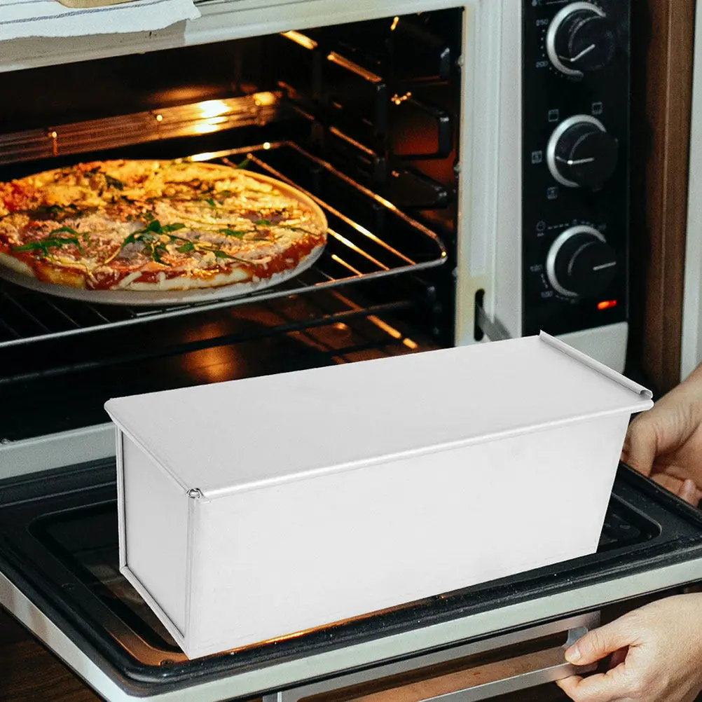 Loaf Pan Slide Cover Non-Stick Toast Mold Aluminum Alloy Household Baking Bread Pan Bread Mold for Oven Use Loaf Tin