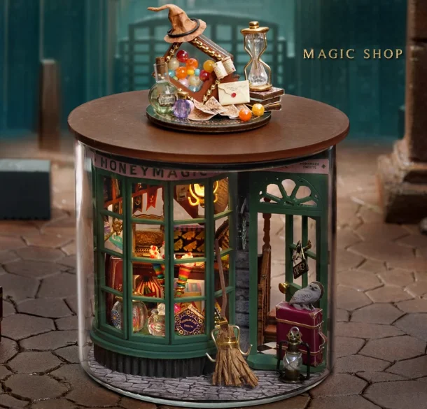 DIY handmade Hut แก้วประกอบฉากบ้าน Magic House การผลิตสร้างสรรค์ของขวัญวันเกิดน่ารัก Dream ขวด Series