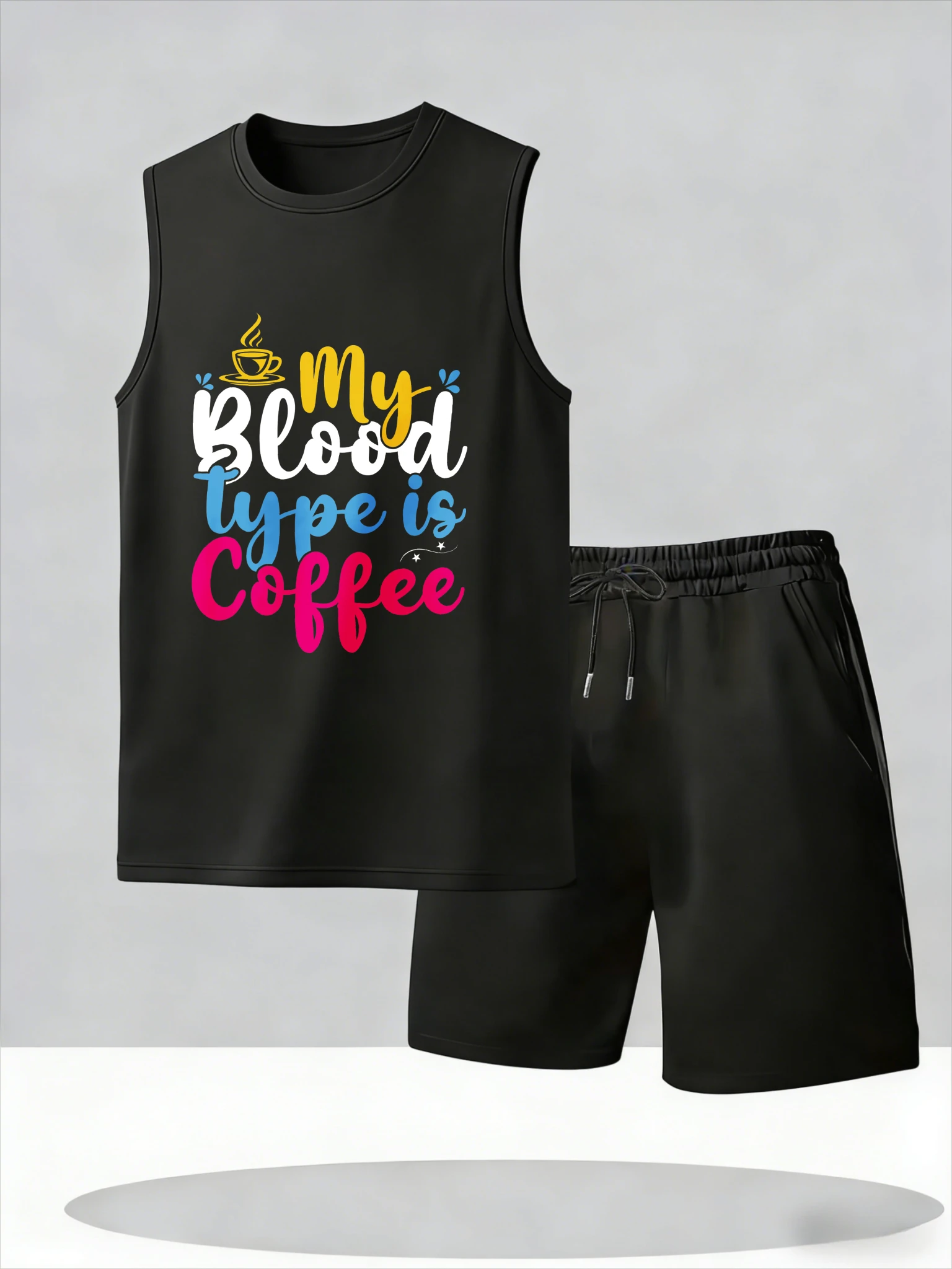 

Men's Tank Top Sets 2026 Summer Thin Quick Dry crewneck Breathable jogging set jogging suit sports oversize seaside beach