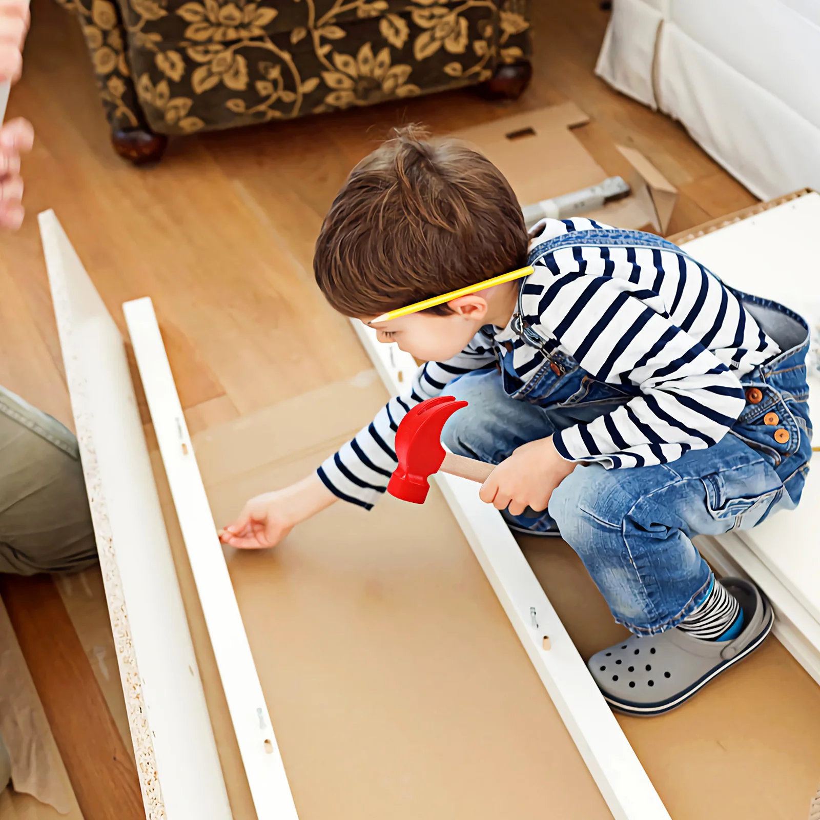 

3pcs Wooden Hammer For Kids Smooth Safe Surface Simulation Hammer Diy Skill Builder Hand Eye Coordination Tool