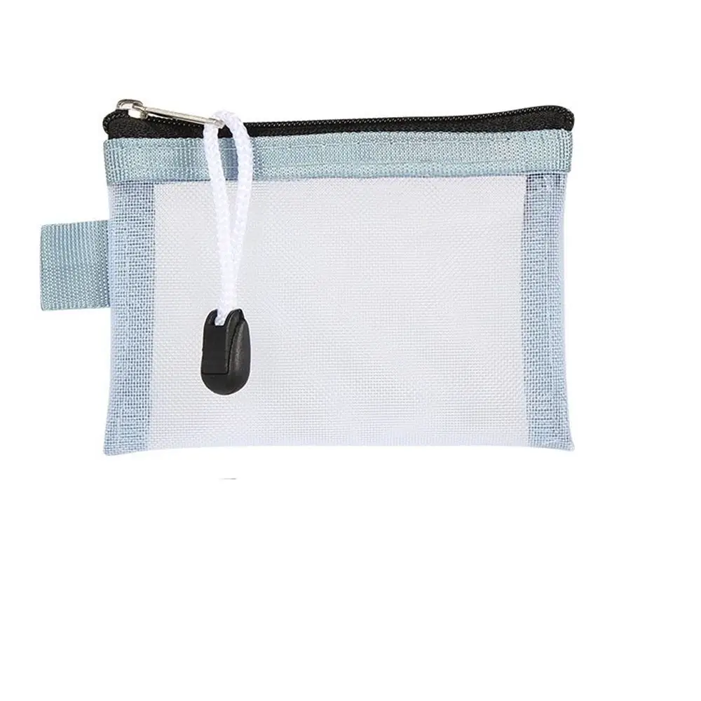File Bag Nylon Stationery Storage Bags Lipstick Bags Mesh Storage Bags Small Coin Purse ID Credit Card Holder Mini Zipper Pouch