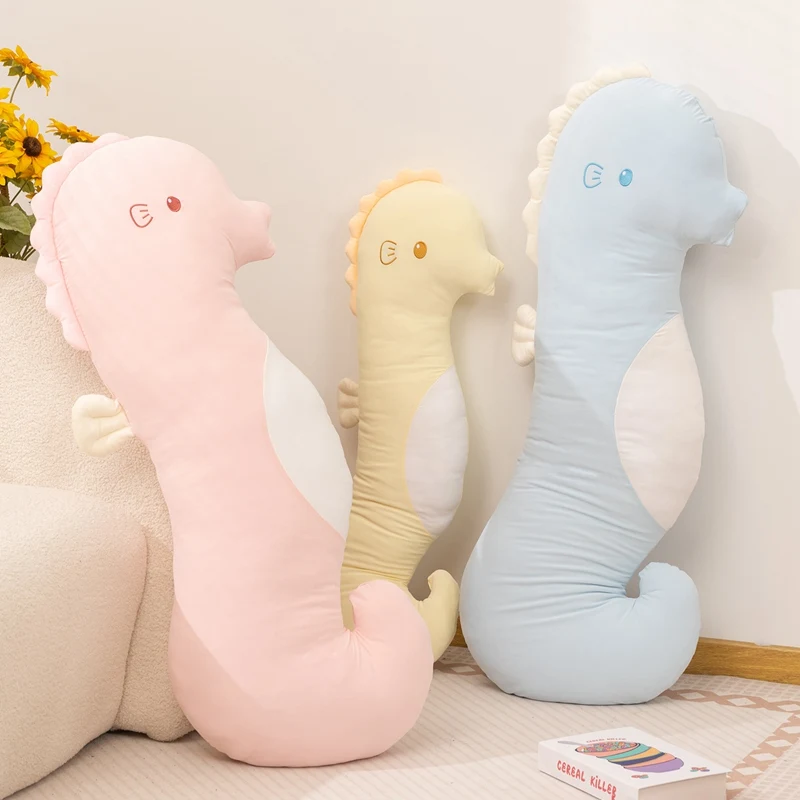 

Seahorse Plush Pillow Soft Stuffed Animal Doll Body Home Decor Cushion Sleeping Companion Gift Adults Bedroom Sofa Decoration