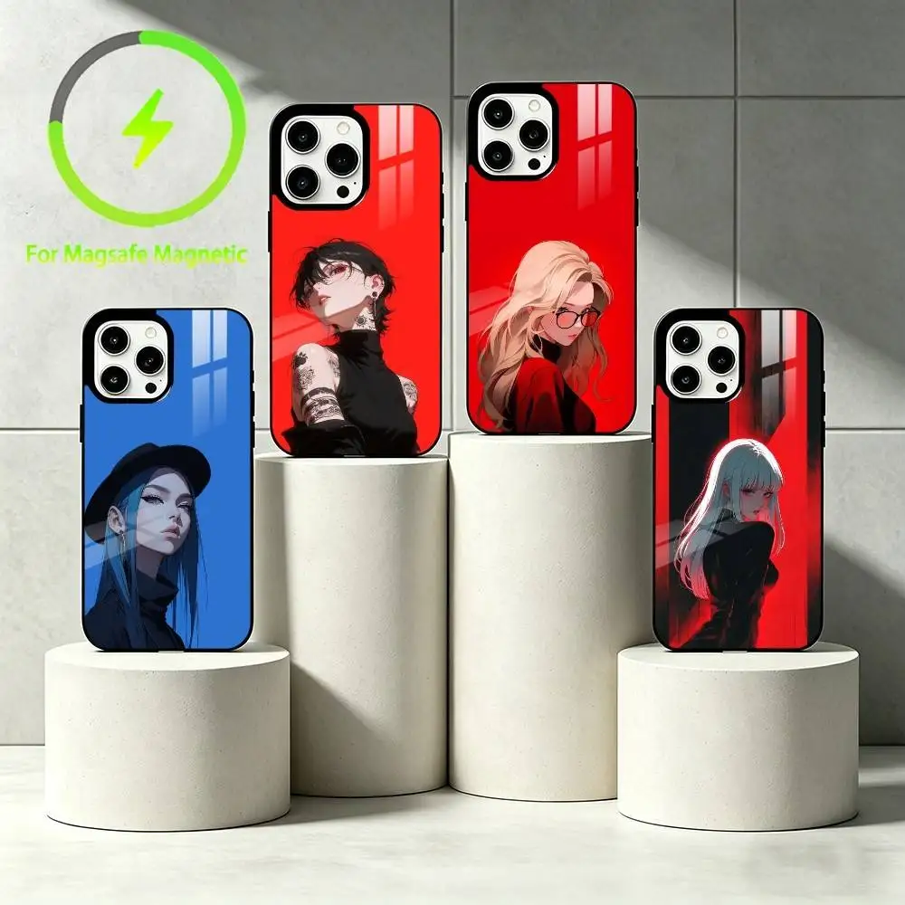 

Dark goth girl Phone Case For iPhone 17,16,15,14,13,12,Plus,Pro,Max For Magnetic Wireless Charge