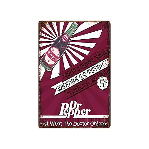 Fresh Dr. Pepper Decor 8x12 Inch Wall Decor Metal Tin Signs Kitchen Garage Bar sign