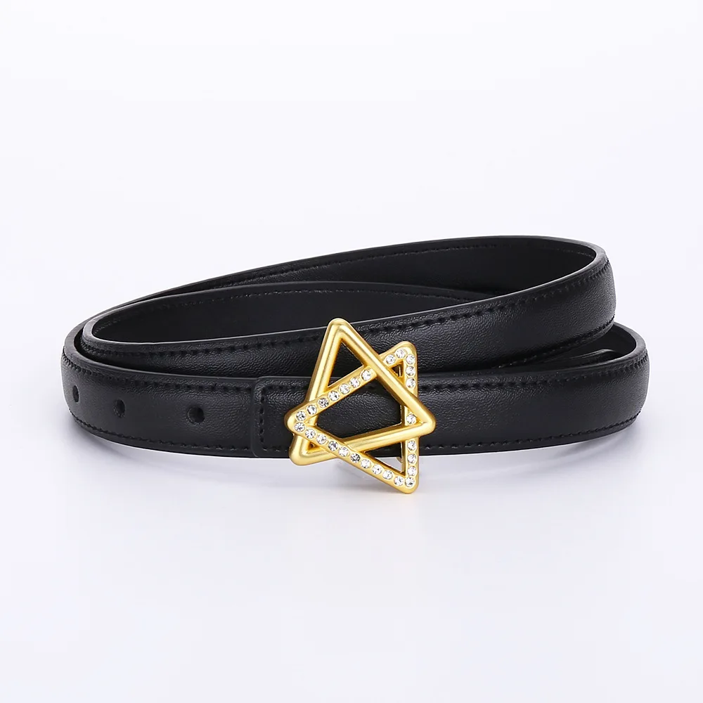 

2024 New Cow Belt Women's Internet Celebrity Classic Hexagonal Star Genuine Leather Belt Fashion Versatile Decorative Wholesale